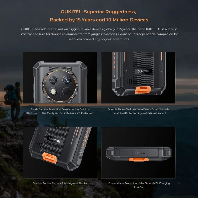 Oukitel G1 Rugged Phone, 6GB+256GB, Fingerprint Identification, 6.52 inch Android 14 T606 Octa Core, NFC, OTG, Network: 4G Oukitel G1 Rugged Phone, 6GB+256GB, Fingerprint Identification, 6.52 inch Android 14 T606 Octa Core, NFC, OTG, Network: 4G